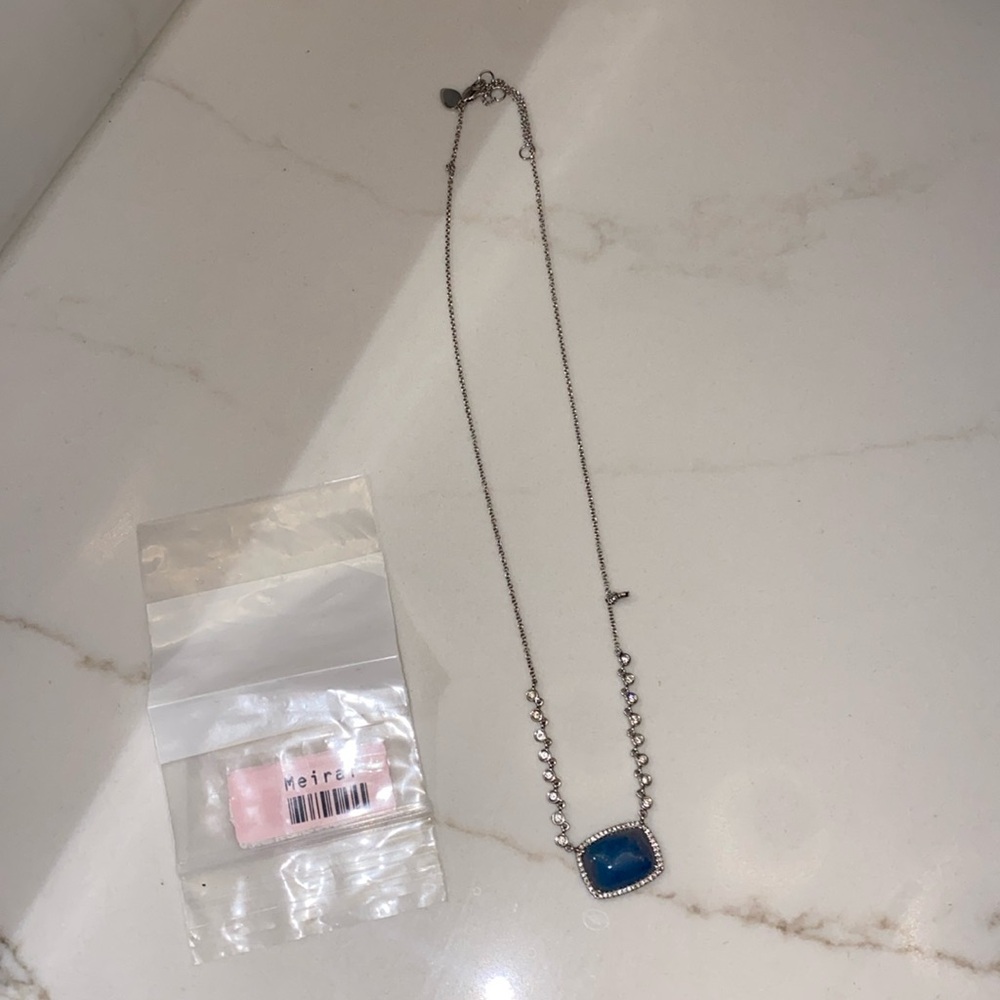 Miera T paraiba stone & Diamonds necklace rare